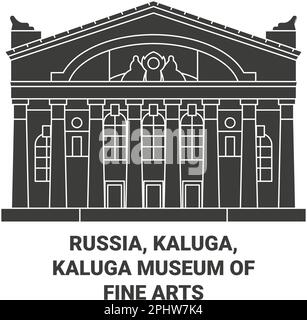 Russia, Kaluga, Kaluga Museo di Belle Arti viaggio punto di riferimento vettoriale illustrazione Illustrazione Vettoriale