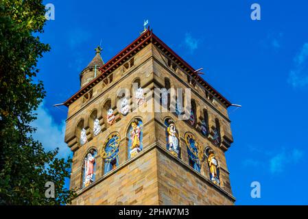 Torre dell'orologio del castello di Cardiff in Galles, Regno Unito. Foto Stock