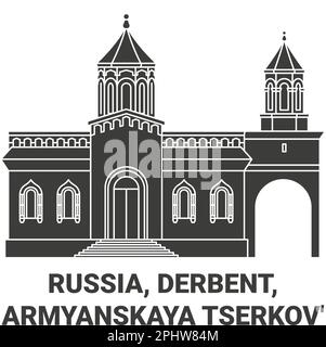 Russia, Derbent, Armyanskaya Tserkov' viaggio punto di riferimento vettore illustrazione Illustrazione Vettoriale