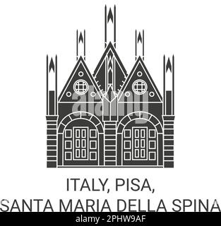 Italia, Pisa, Santa Maria della spina viaggio punto di riferimento vettoriale illustrazione Illustrazione Vettoriale