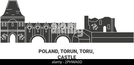 Polonia, Torun, Toru, viaggio Castello punto di riferimento vettoriale illustrazione Illustrazione Vettoriale