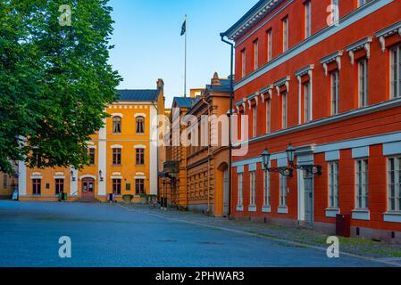 Edificio rosso della scuola cattedrale di Turku, Finlandia. Foto Stock
