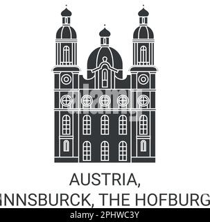 Austria, Innsburck, la Hofburg viaggio punto di riferimento vettore illustrazione Illustrazione Vettoriale