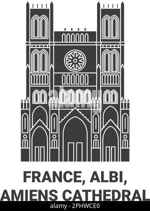 Francia, Albi, Cattedrale di Amiens viaggio punto di riferimento vettoriale illustrazione Illustrazione Vettoriale
