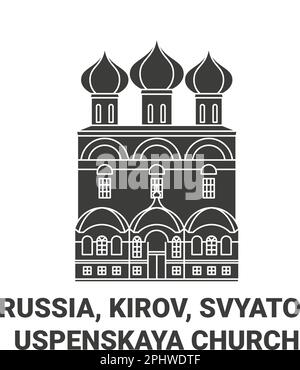 Russia, Kirov, Svyato , Uspenskaya Chiesa viaggio punto di riferimento vettore illustrazione Illustrazione Vettoriale