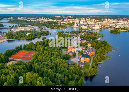 Vista panoramica della città finlandese di Oulu. Foto Stock