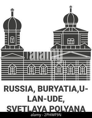 Russia, Buryatia, Ulanude, Svetlaya Polyana viaggio punto di riferimento vettore illustrazione Illustrazione Vettoriale