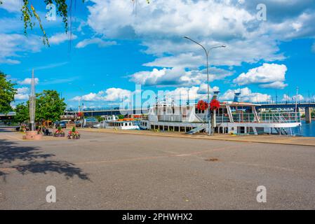 Riverside di pielisjoki a Joensuu in Finlandia. Foto Stock