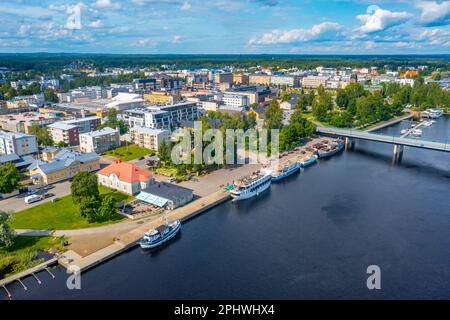 Riverside di pielisjoki a Joensuu in Finlandia. Foto Stock