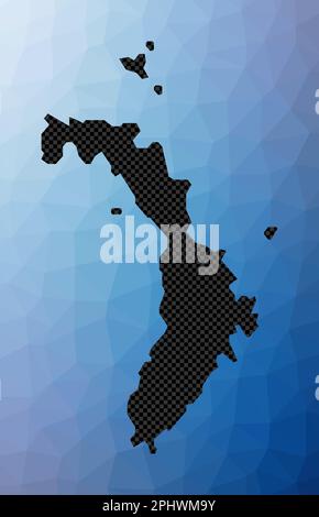 Mappa geometrica di Lord Howe Island. Forma a stencil di Lord Howe in basso stile poli. Accattivante illustrazione vettoriale dell'isola. Illustrazione Vettoriale