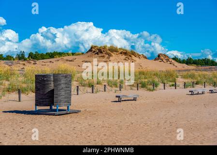 Dune di sabbia alla spiaggia di Yyteri in Finlandia. Foto Stock