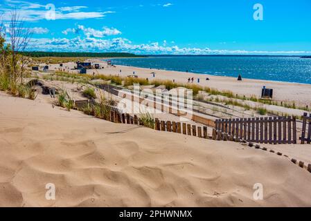 Dune di sabbia alla spiaggia di Yyteri in Finlandia. Foto Stock