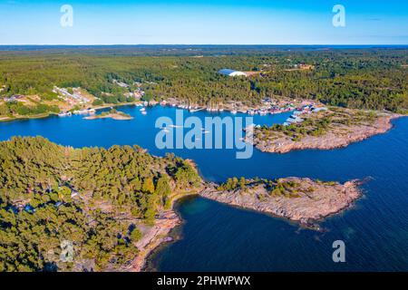 Vista panoramica di Käringsund, situato sulle isole Aland in Finlandia Foto Stock