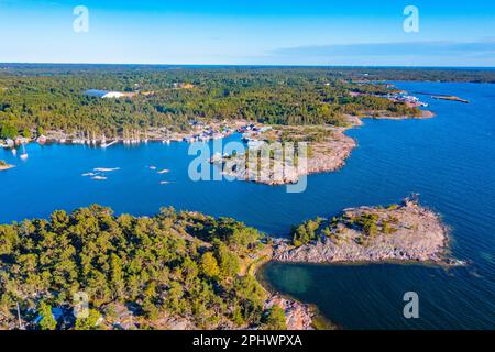 Vista panoramica di Käringsund, situato sulle isole Aland in Finlandia Foto Stock