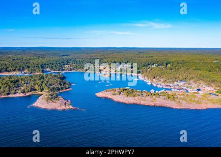Vista panoramica di Käringsund, situato sulle isole Aland in Finlandia Foto Stock