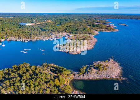 Vista panoramica di Käringsund, situato sulle isole Aland in Finlandia Foto Stock