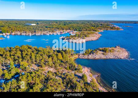 Vista panoramica di Käringsund, situato sulle isole Aland in Finlandia Foto Stock