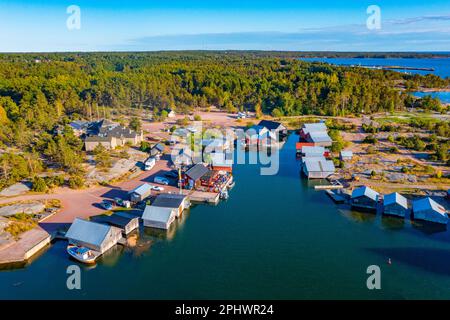 Vista panoramica di Käringsund, situato sulle isole Aland in Finlandia Foto Stock