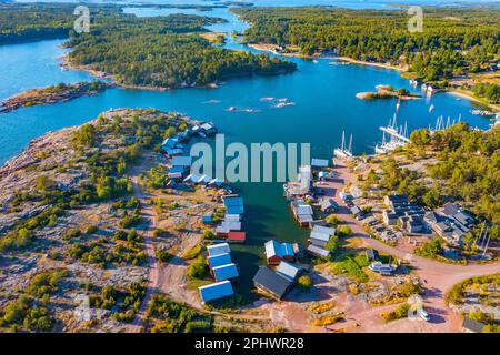 Vista panoramica di Käringsund, situato sulle isole Aland in Finlandia Foto Stock
