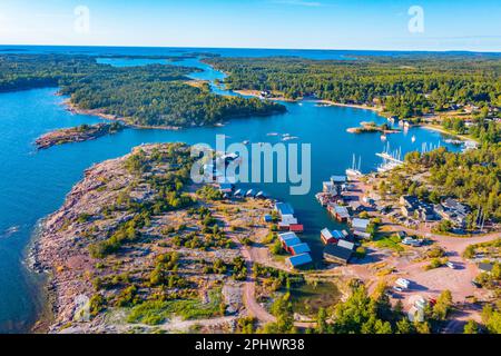 Vista panoramica di Käringsund, situato sulle isole Aland in Finlandia Foto Stock