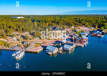 Vista panoramica di Käringsund, situato sulle isole Aland in Finlandia Foto Stock
