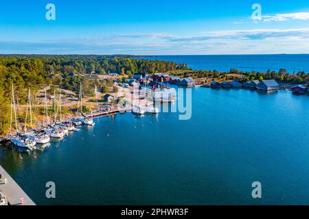Vista panoramica di Käringsund, situato sulle isole Aland in Finlandia Foto Stock