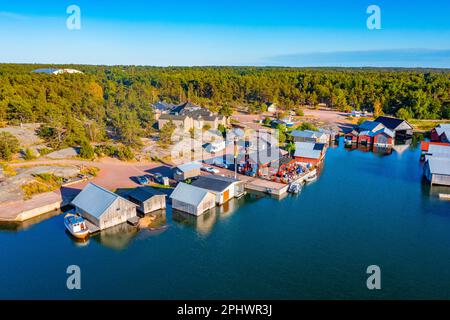 Vista panoramica di Käringsund, situato sulle isole Aland in Finlandia Foto Stock