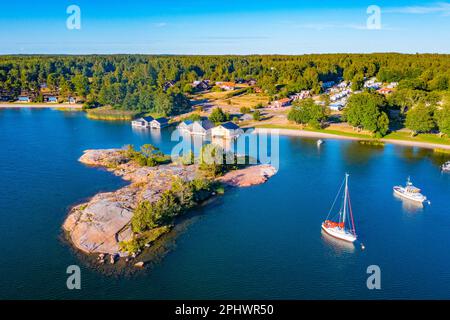 Vista panoramica di Käringsund, situato sulle isole Aland in Finlandia Foto Stock