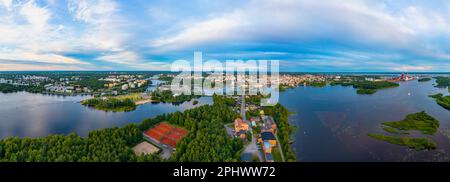 Vista panoramica della città finlandese di Oulu Foto Stock