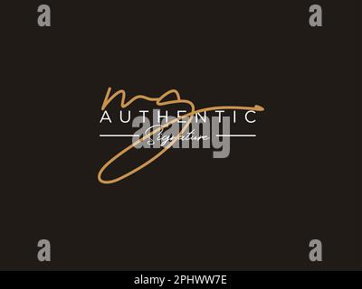 Vettore modello logo Signature con lettera MG Illustrazione Vettoriale