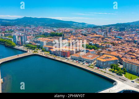 Veduta aerea della città spagnola Pontevedra. Foto Stock