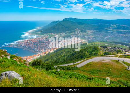 Veduta aerea della città spagnola A Guarda. Foto Stock