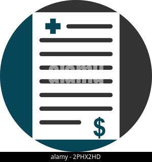 Icona modello logo fatturazione medica illustrazione identità del marchio. Illustrazione isolata e piatta. Grafica vettoriale Illustrazione Vettoriale