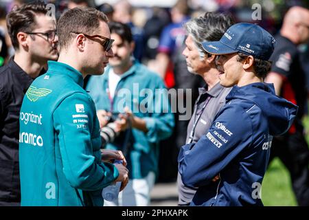 Melbourne, Australia. 30th Mar, 2023. Stoffel Vandoorne (bel, Aston Martin Aramco Cognizant F1 Team), #21 Nyck de Vries (NLD, Scuderia AlphaTauri), F1 Gran Premio d'Australia all'Albert Park Circuit il 30 marzo 2023 a Melbourne, Australia. (Foto da ALTO DUE) Credit: dpa/Alamy Live News Foto Stock