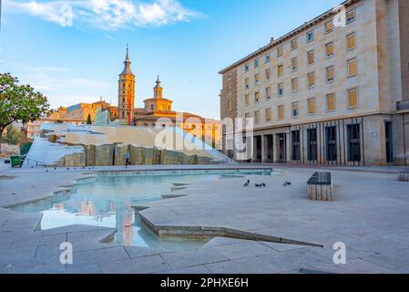 Fuente de la hispanidad a Saragozza, Spagna. Foto Stock