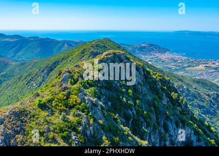 Veduta aerea della città di Roses in Spagna. Foto Stock