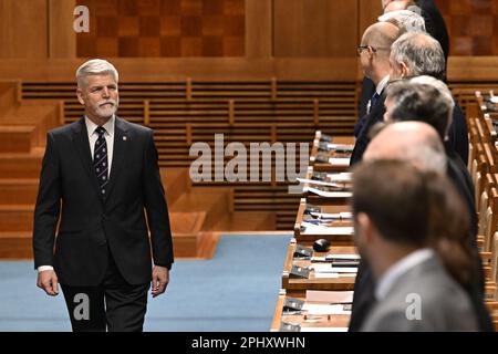 Praga, Repubblica Ceca. 30th Mar, 2023. Il Presidente Petr Pavel visita il Senato di Praga, Repubblica Ceca, il 30 marzo 2023. Credit: Katerina Sulova/CTK Photo/Alamy Live News Foto Stock