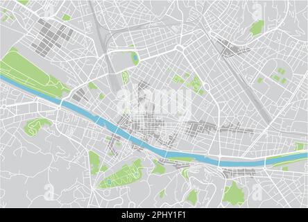 Mappa vettoriale della città di Firenze con strati separati ben organizzati. Illustrazione Vettoriale