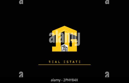 Lettere del bene immobile iniziali Monogramma logo IG , GI Illustrazione Vettoriale