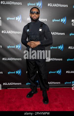 Hollywood, Stati Uniti. 29th Mar, 2023. Brandon Anthony partecipa agli arrivi di #GLAADhonors, un incontro intimo e una celebrazione che premia i candidati Black LGBTQ ai GLAAD Media Awards di Hollywood, California, il 29 marzo 2023. (Foto di Corine Solberg/Sipa USA) Credit: Sipa USA/Alamy Live News Foto Stock