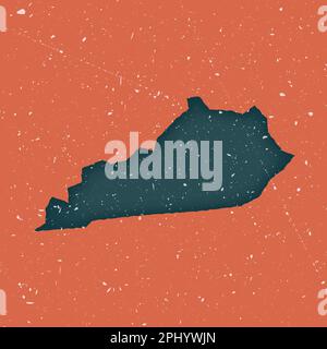 Mappa vintage del Kentucky. Mappa grunge dello stato degli Stati Uniti con trama in difficoltà. Poster del Kentucky. Illustrazione vettoriale. Illustrazione Vettoriale