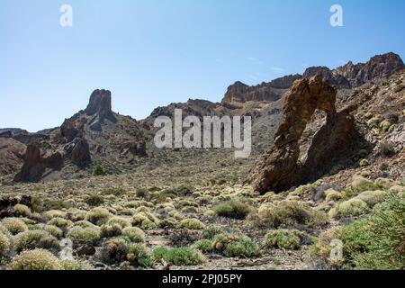 Lo Zapato de la Reina Rock (la scarpa della Regina), la cui forma ricorda una scarpa con tacco alto, si trova a sud-ovest del Llano de Ucanca nel Foto Stock