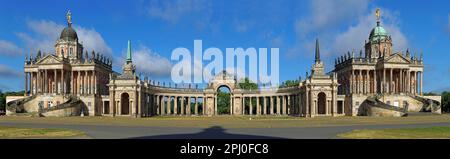 Panorama, Università di Potsdam, Campus Neues Palais, Parco Sanssouci, Potsdam, Brandeburgo, Germania Foto Stock