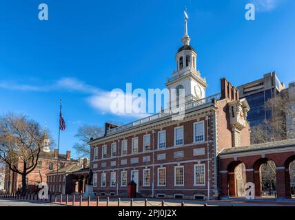 Historic Independence Hall a Philadelphia, Pennsylvania, USA. Foto Stock