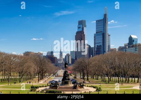 Philadelphia City skyline in bella primavera giorno di sole Foto Stock