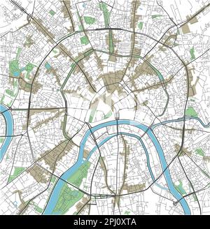 Mappa variopinta della città vettoriale di Mosca Illustrazione Vettoriale