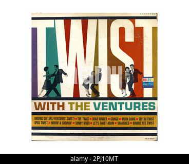 Ventures - Twist with the Ventures - Vintage Twist and Dance Music Vinyl Record Foto Stock