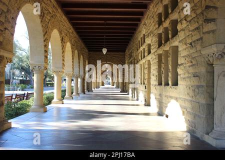 Arcade, Main Quad, Stanford University, California Foto Stock