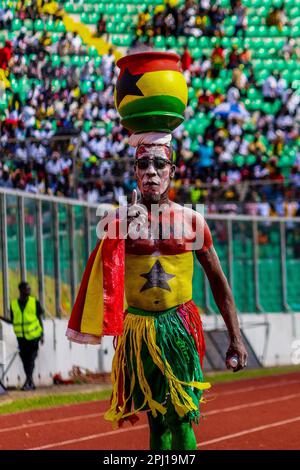 La squadra del Ghana durante i qualificatori della Coppa delle Nazioni 2023 fra il Ghana e l'Angola allo stadio di Baba Yara a Kumasi, Ghana. Foto Stock