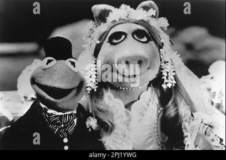 Kermit la rana e Miss Piggy delle marionette Foto Stock